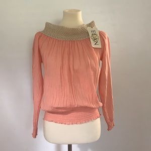 Elan Crochet Crinkle top